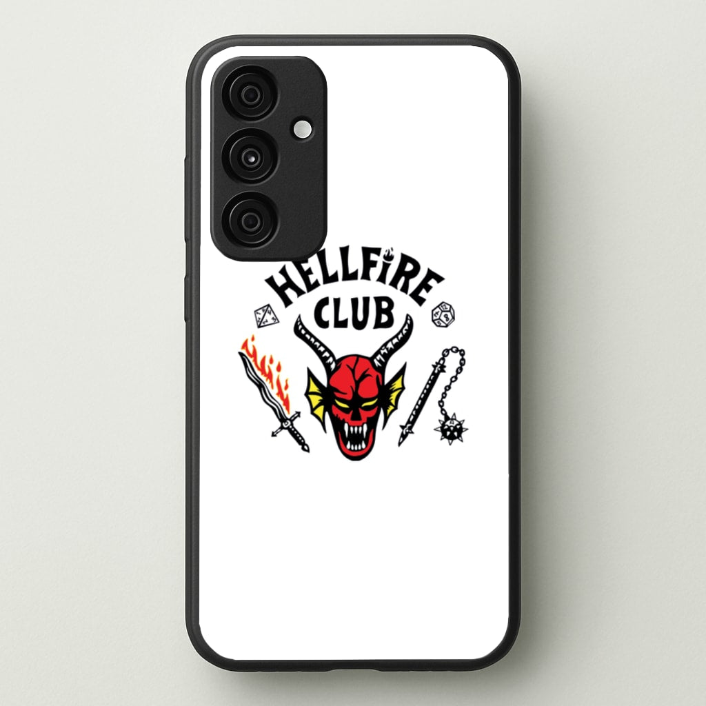 Hellfire Logo - White - Stranger Things Phone Case for Galaxy A15