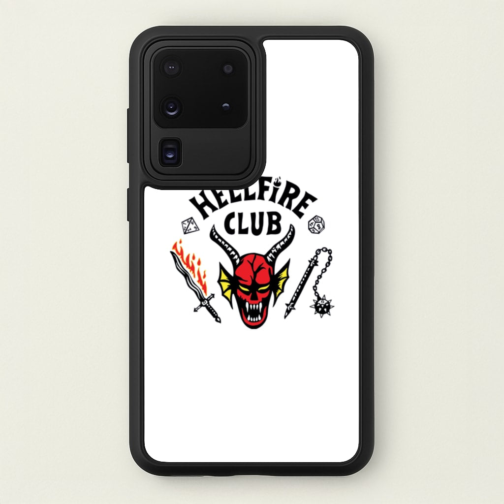 Hellfire Logo - White - Stranger Things Phone Case for Galaxy S20 Ultra