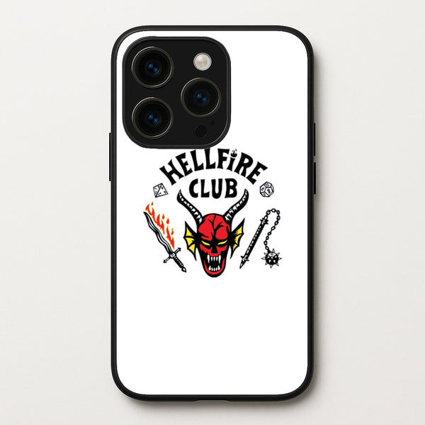 Hellfire Logo - White - Stranger Things Phone Case for iPhone 15 Pro