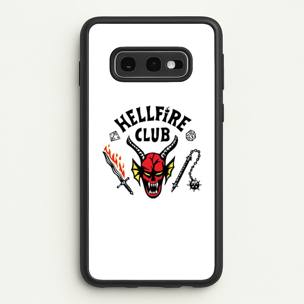 Hellfire Logo - White - Stranger Things Phone Case for Galaxy S10e