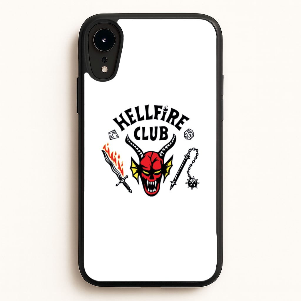 Hellfire Logo - White - Stranger Things Phone Case for iPhone XR