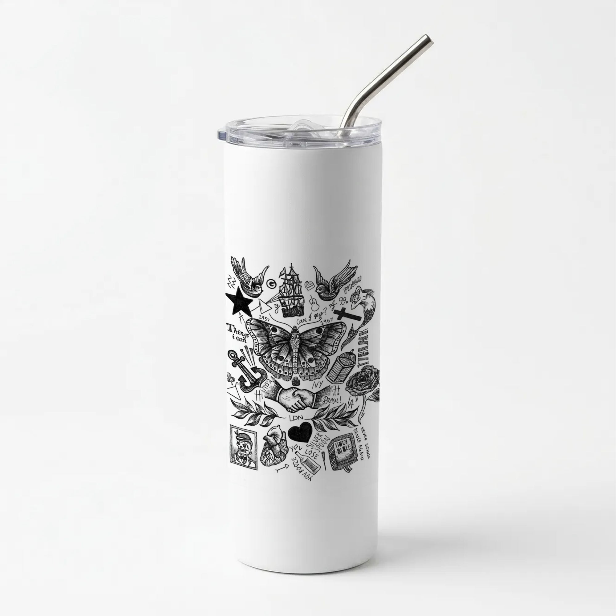 Harry Tattoos Skinny Tumbler