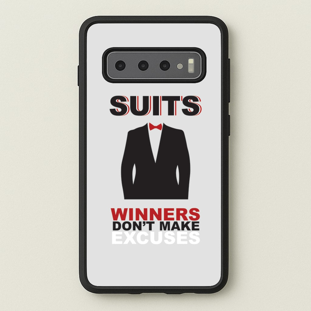 Winners Don't Make Excuses - Suits Phone Case for Galaxy S10 Plus