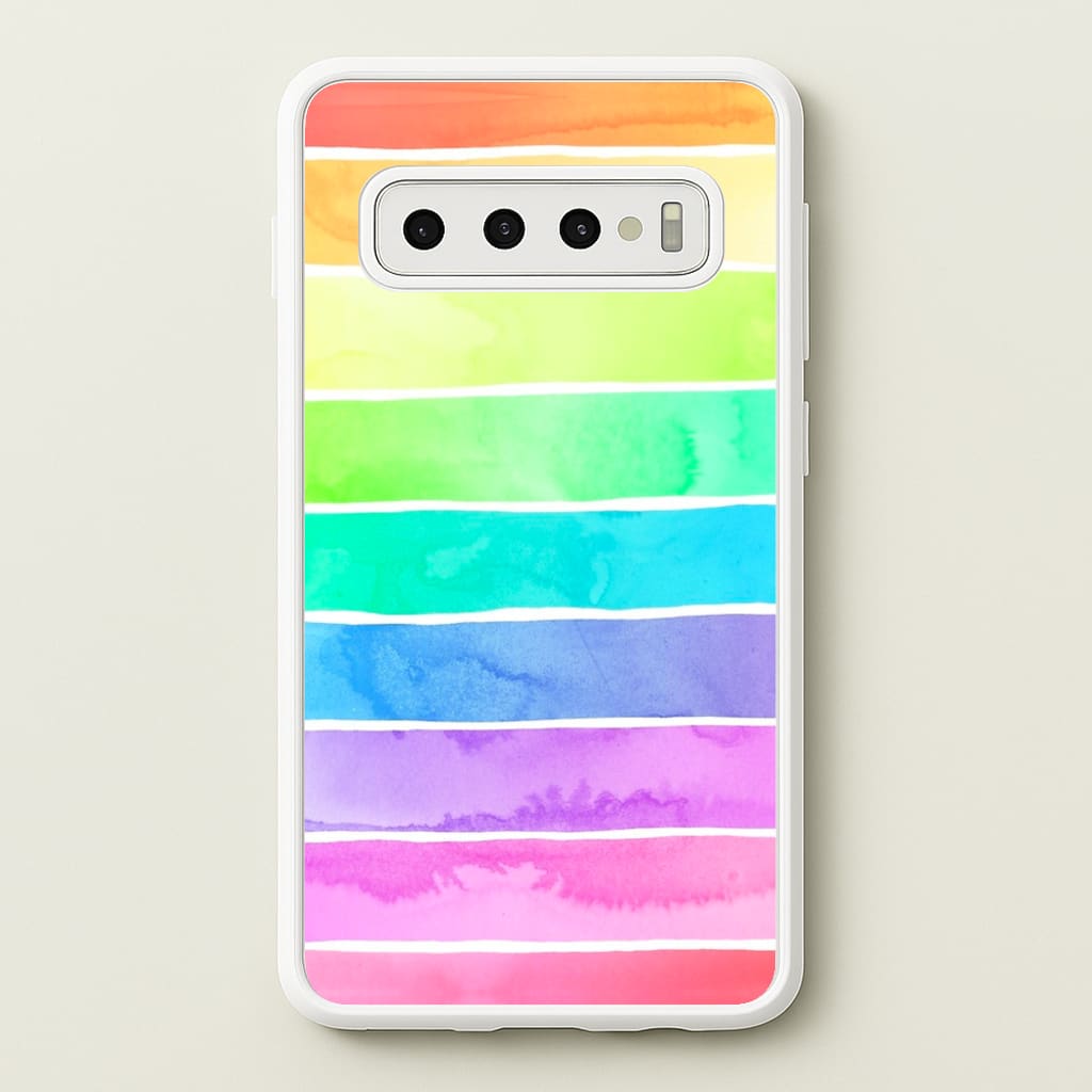 Summer Rainbow Stripes - Summer Phone Case for Galaxy S10