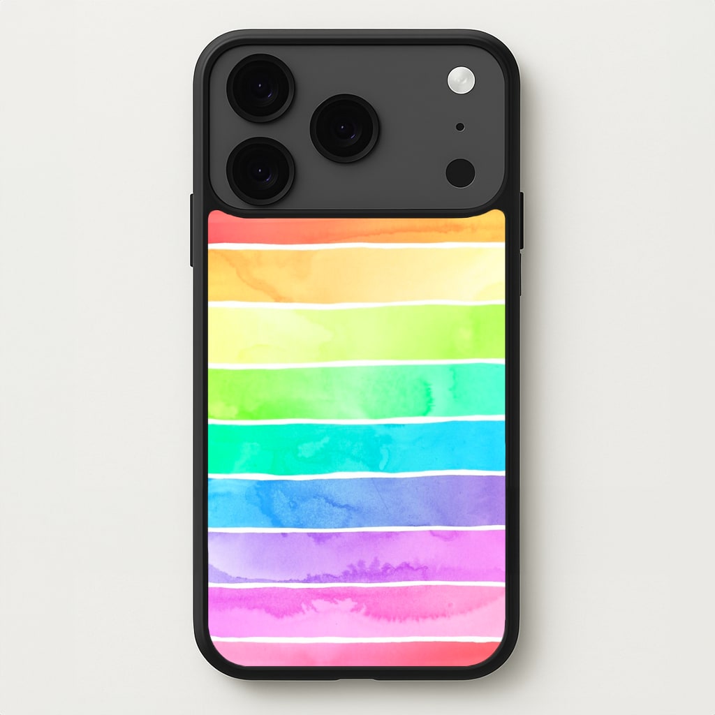 Summer Rainbow Stripes Phone Case for iPhone 17 Pro Max