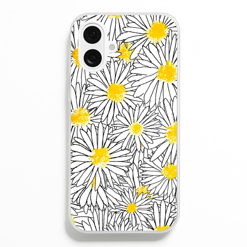 Cute Daisy Pattern - Floral Phone Case for iPhone 16 Plus