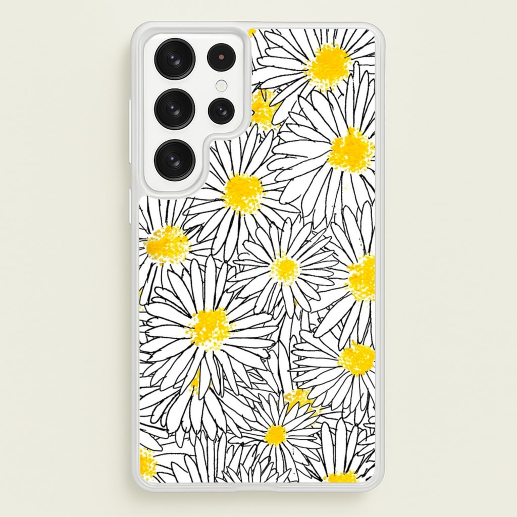 Cute Daisy Pattern - Floral Phone Case for Galaxy S23 Ultra