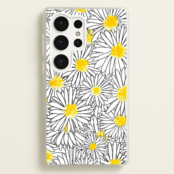 Cute Daisy Pattern - Floral Phone Case for Galaxy S25 Ultra