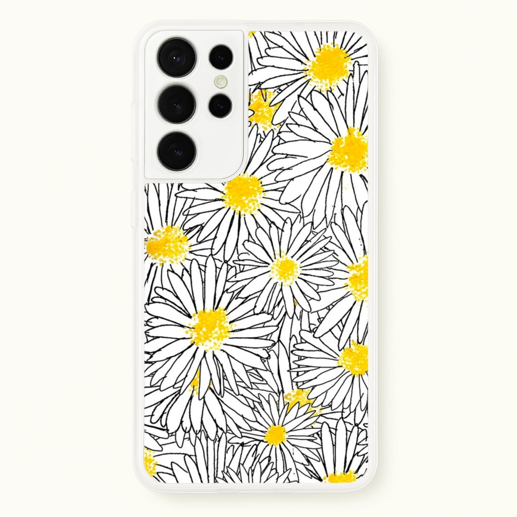 Cute Daisy Pattern - Floral Phone Case for Galaxy S21 Ultra