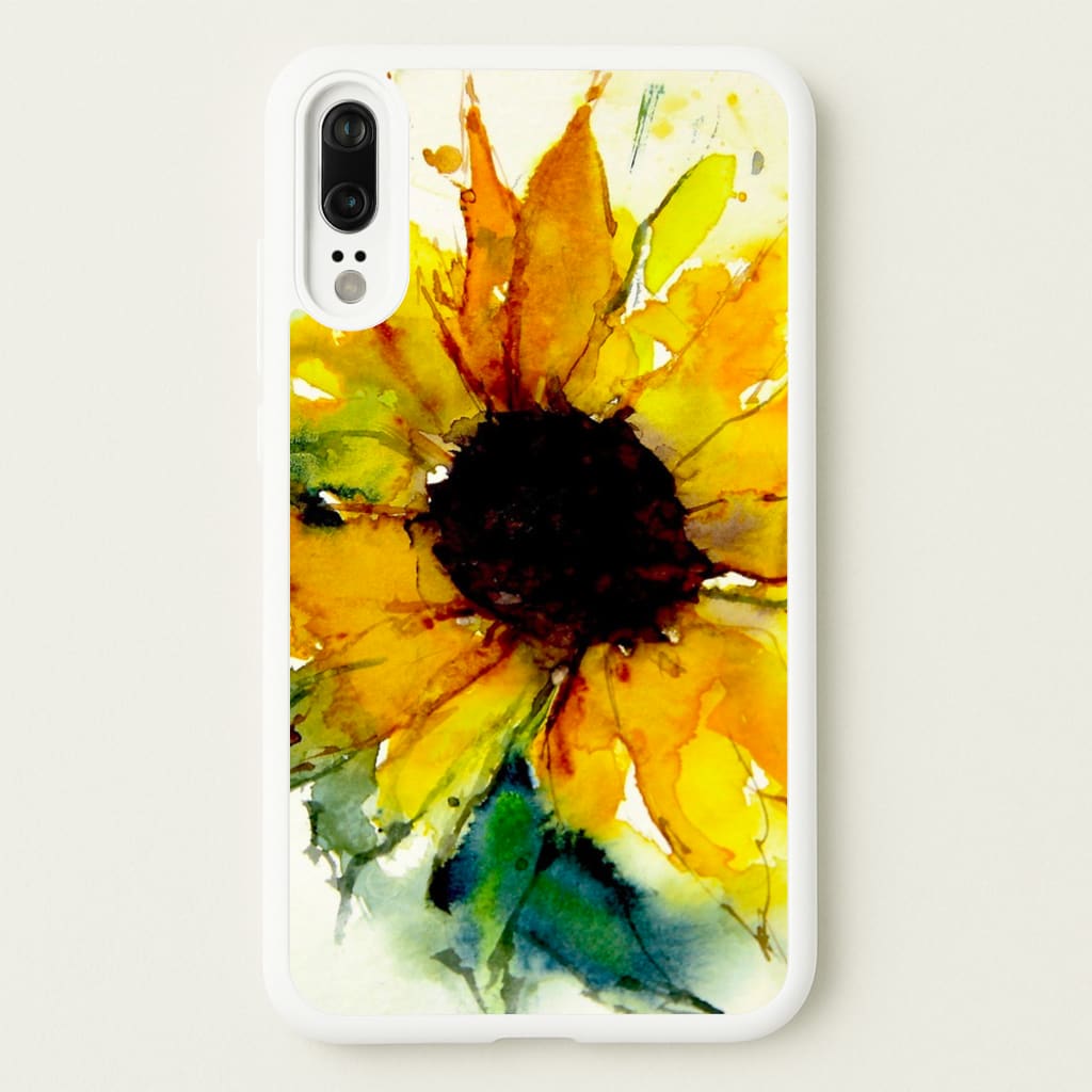 Watercolour Sunflower - Floral Phone Case for Huawei P20