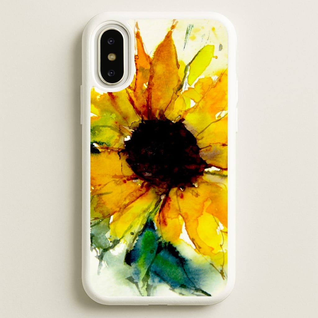 Watercolour Sunflower - Floral Phone Case for iPhone X / XS