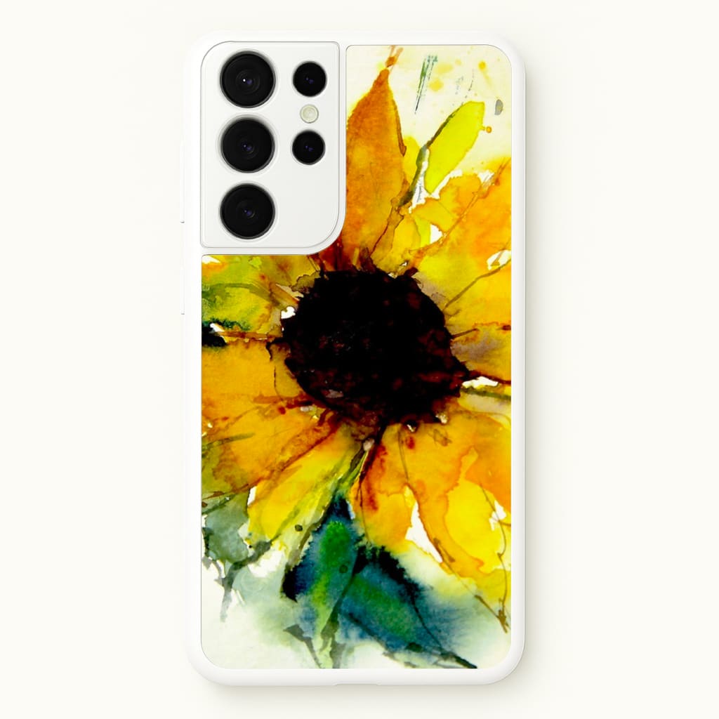 Watercolour Sunflower - Floral Phone Case for Galaxy S21 Ultra