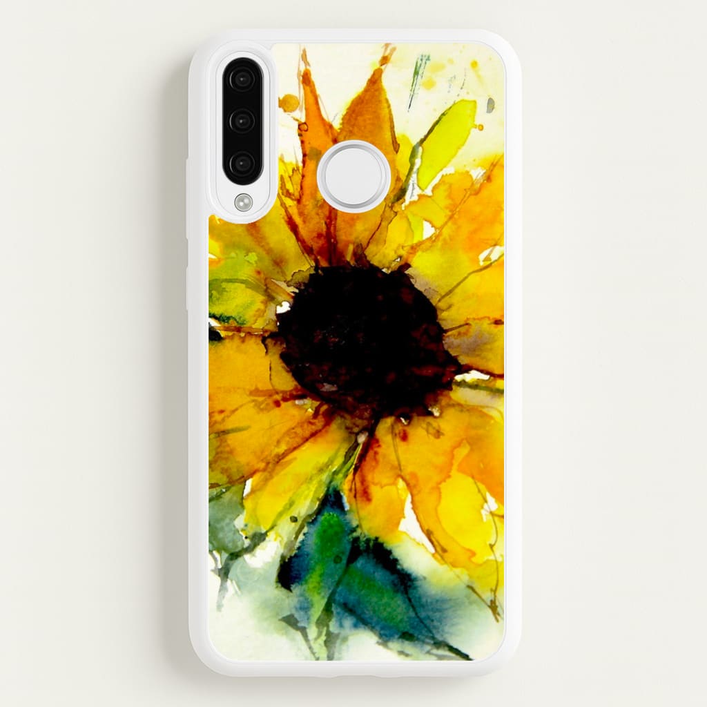 Watercolour Sunflower - Floral Phone Case for Huawei P30 Lite