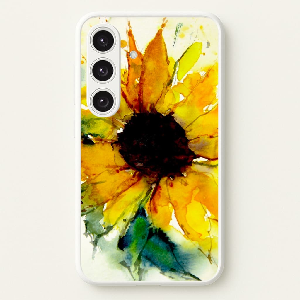 Watercolour Sunflower - Floral Phone Case for Galaxy S25 Plus