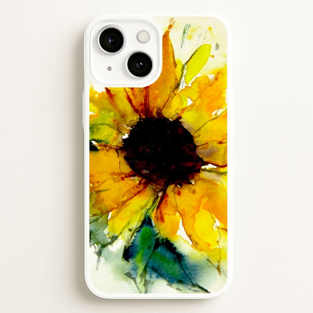 Watercolour Sunflower - Floral Phone Case for iPhone 13 Mini