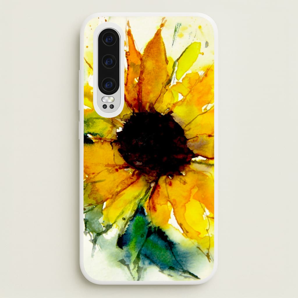 Watercolour Sunflower - Floral Phone Case for Huawei P30