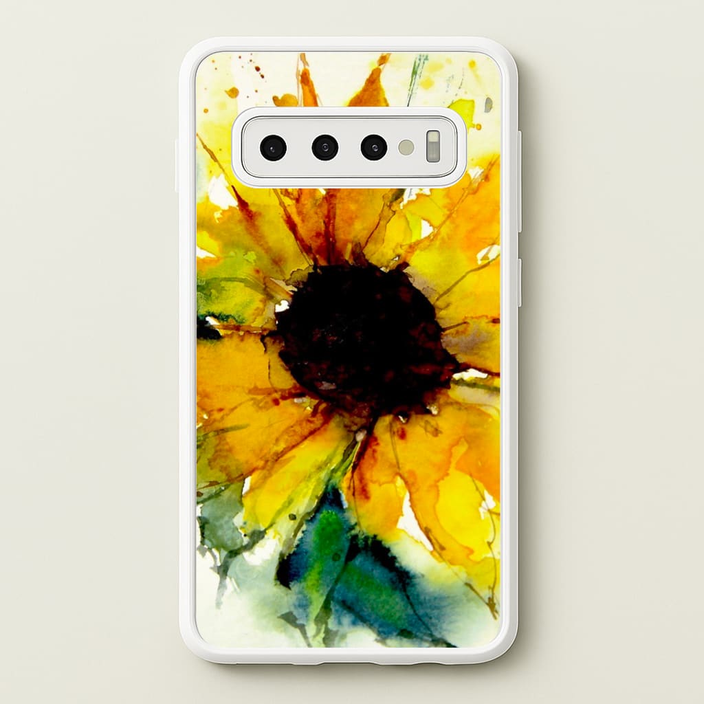 Watercolour Sunflower - Floral Phone Case for Galaxy S10 Plus