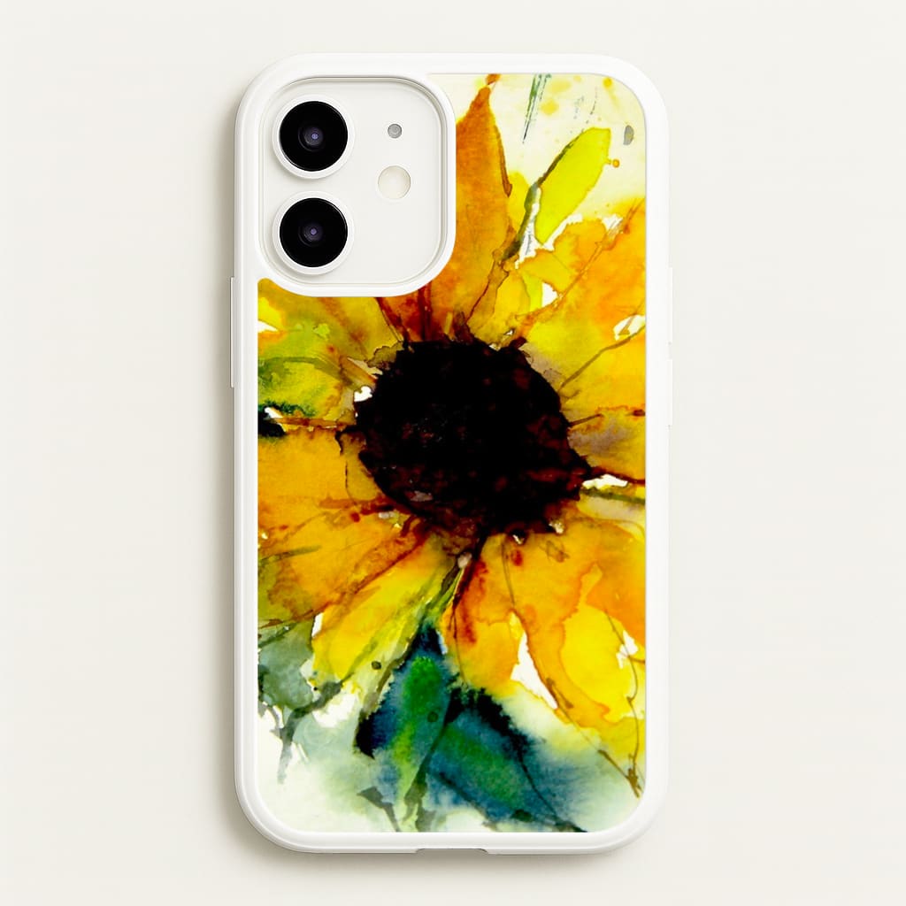 Watercolour Sunflower - Floral Phone Case for iPhone 12 Mini