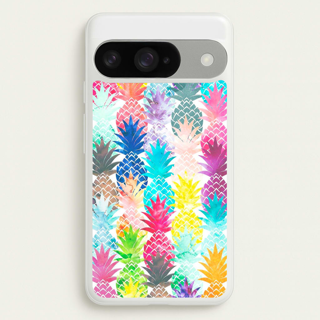 Watercolour Pineapple Pattern Phone Case for Google Pixel 10 / 10 Pro