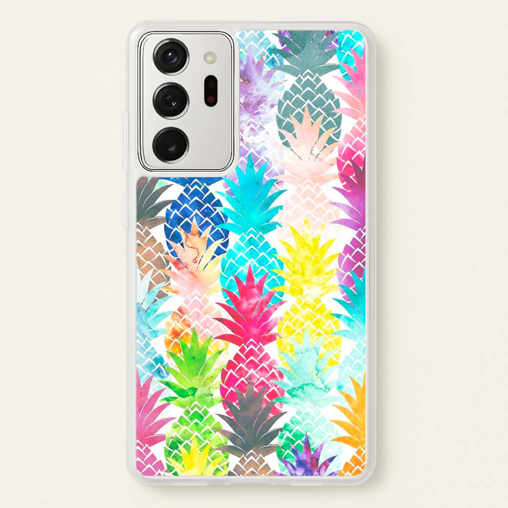 Watercolour Pineapple Pattern - Pineapple Phone Case for Galaxy Note 20 Ultra