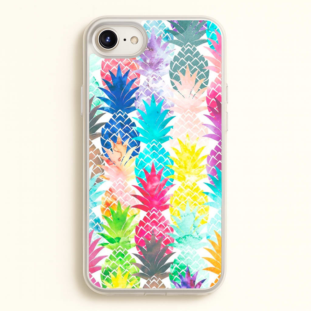 Watercolour Pineapple Pattern - Pineapple Phone Case for iPhone 6 / 7 / 8 / SE