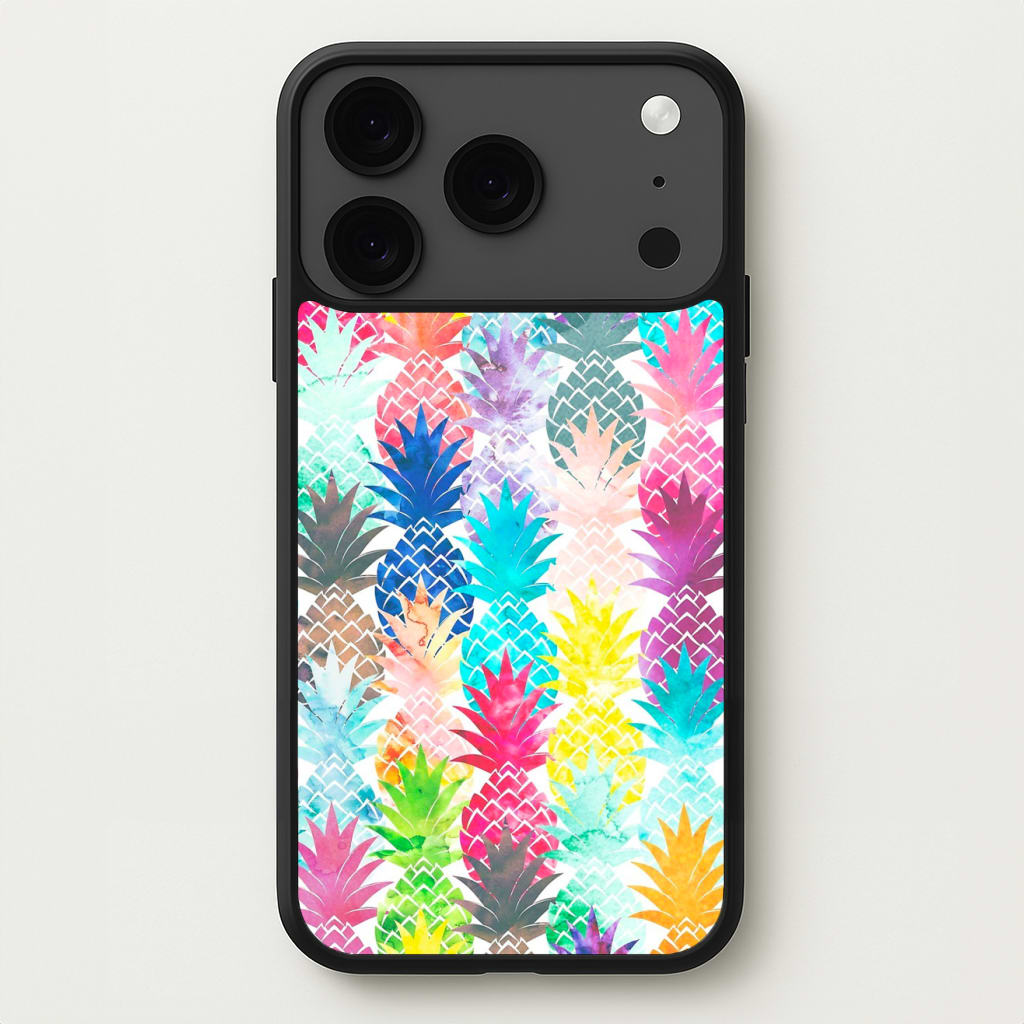 Watercolour Pineapple Pattern Phone Case for iPhone 17 Pro Max