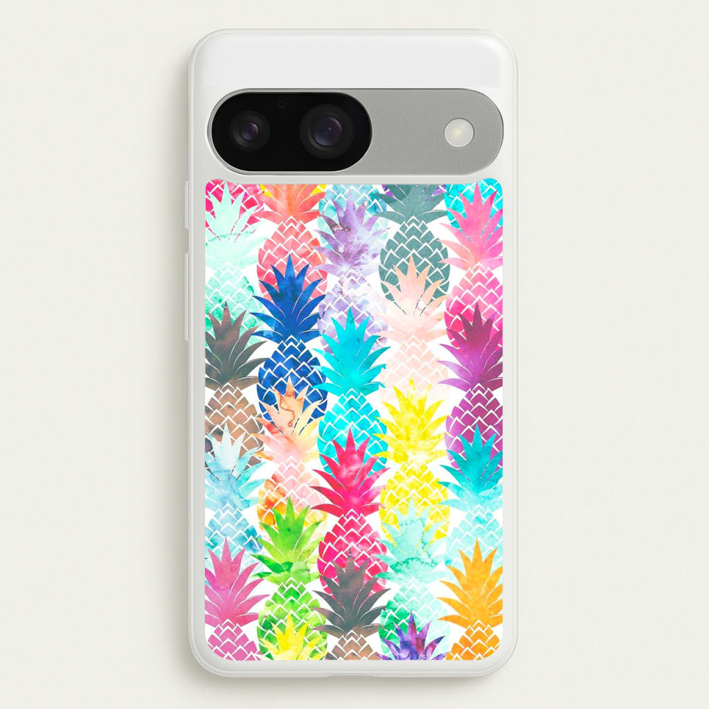 Watercolour Pineapple Pattern - Pineapple Phone Case for Google Pixel 9 / 9 Pro