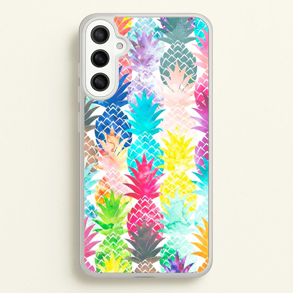 Watercolour Pineapple Pattern - Pineapple Phone Case for Galaxy A34