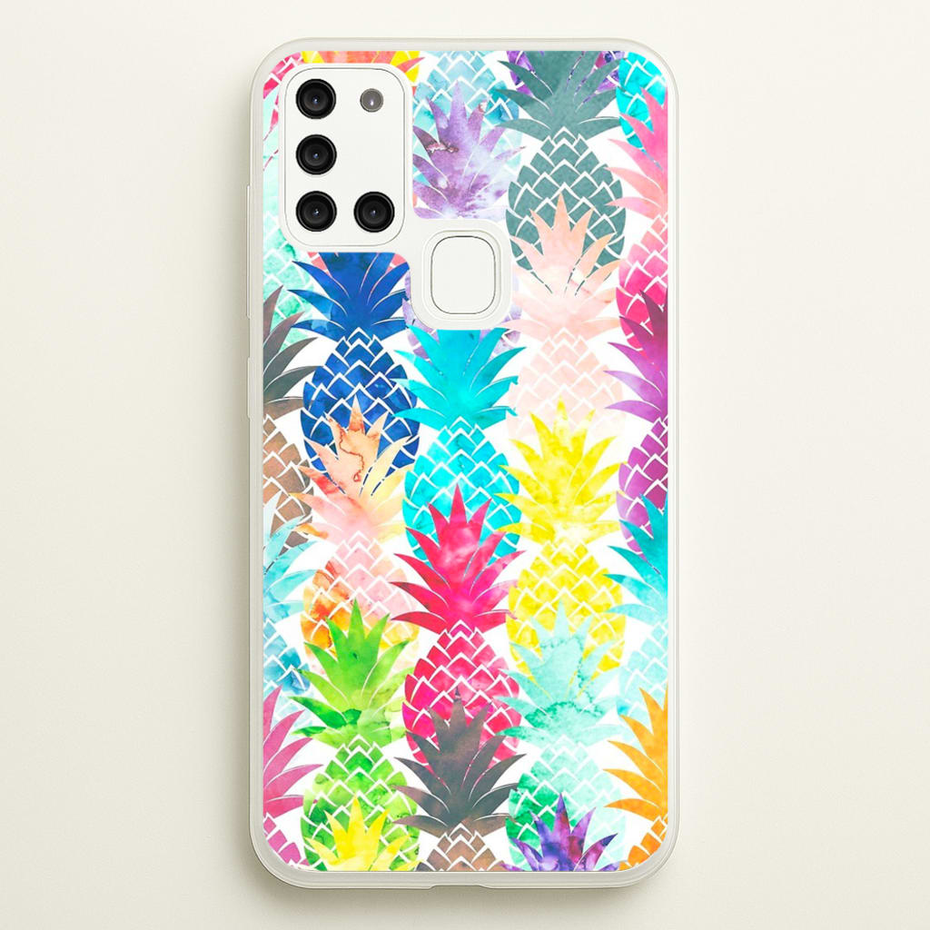 Watercolour Pineapple Pattern - Pineapple Phone Case for Galaxy A21s
