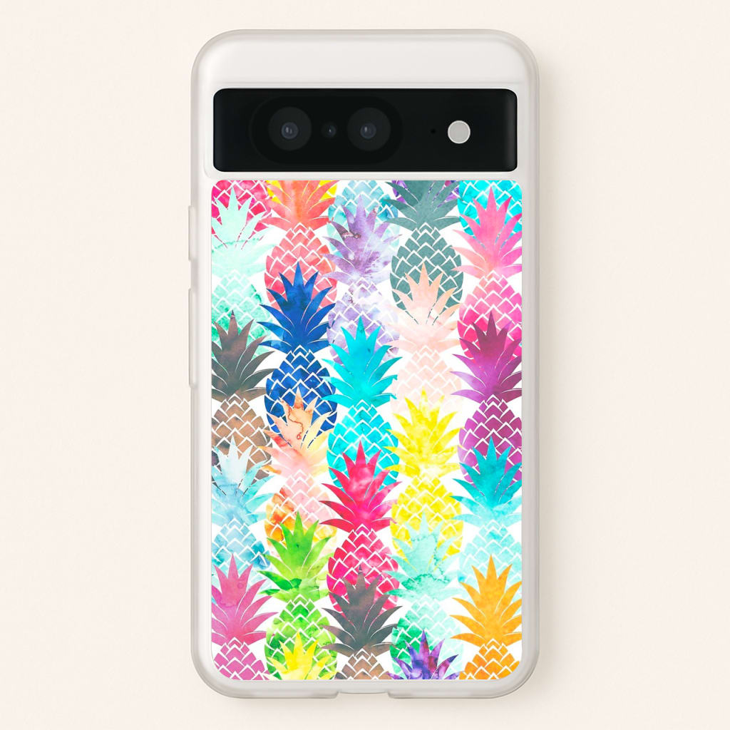 Watercolour Pineapple Pattern - Pineapple Phone Case for Google Pixel 8