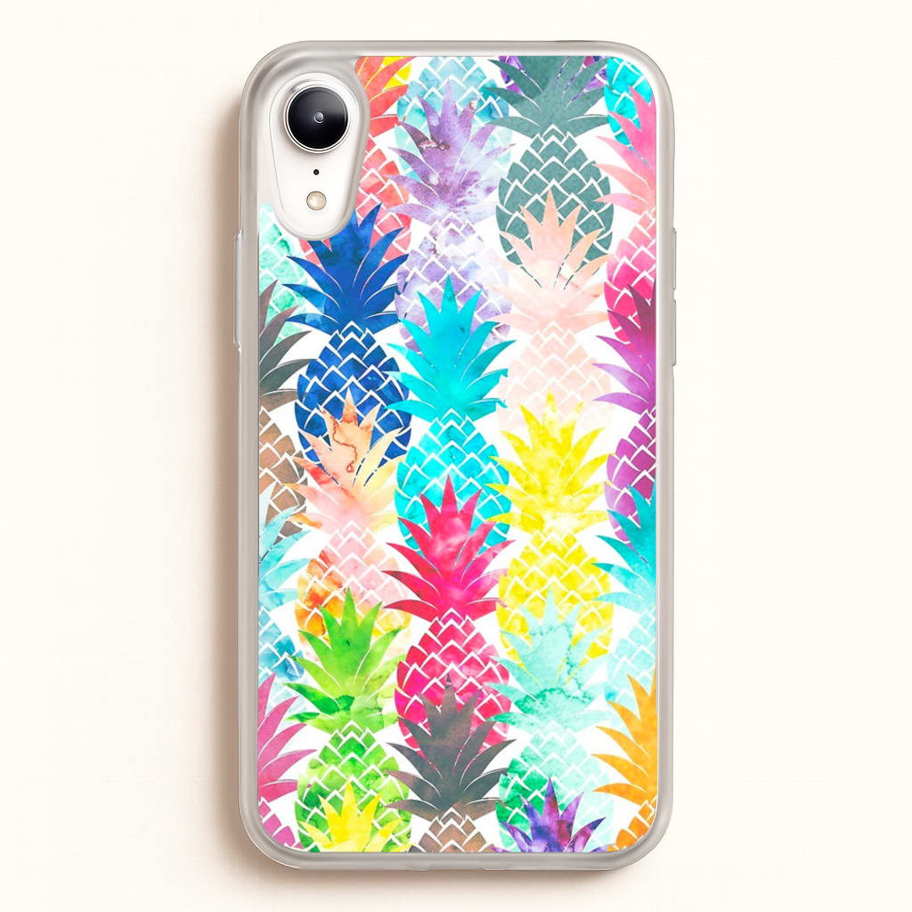 Watercolour Pineapple Pattern - Pineapple Phone Case for iPhone XR