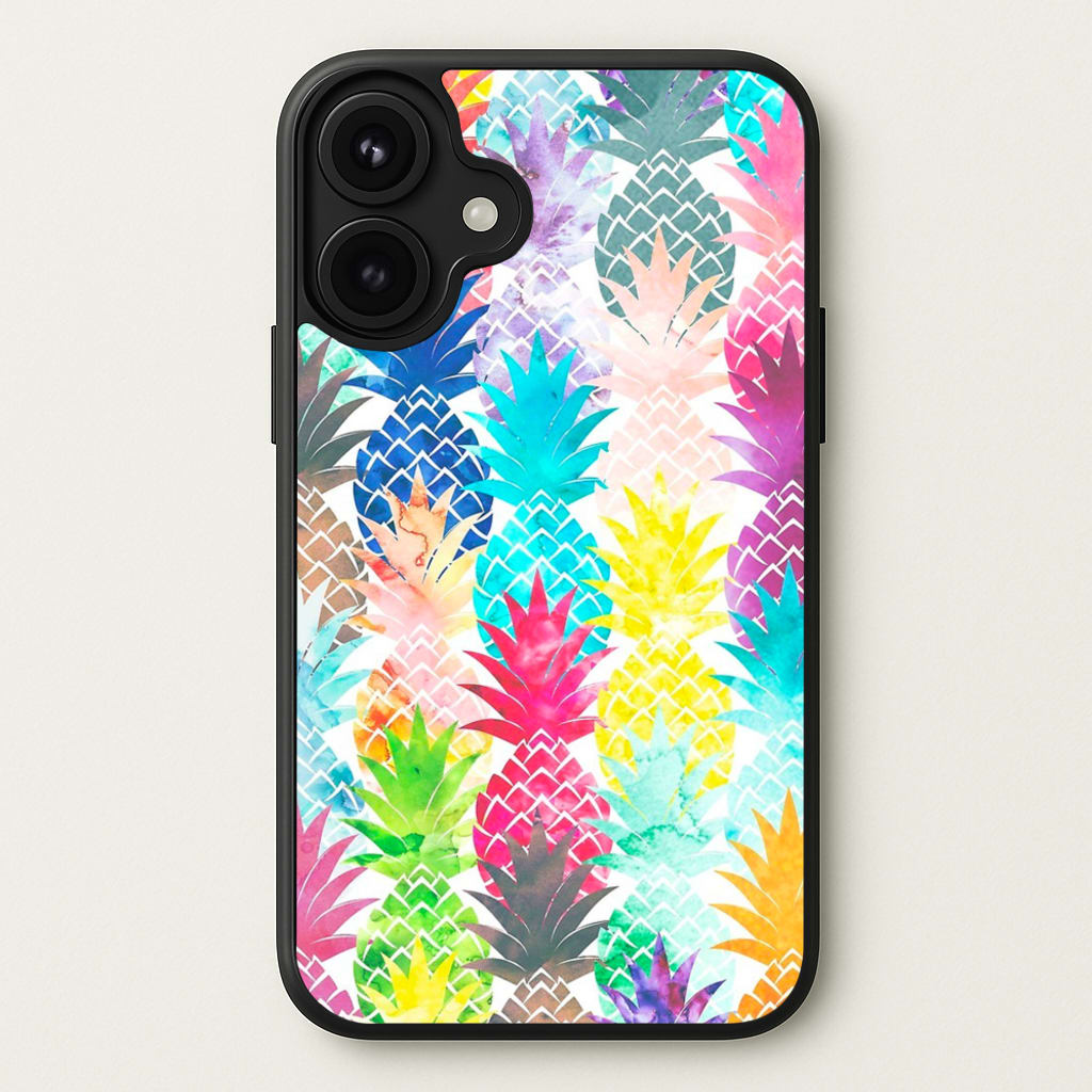 Watercolour Pineapple Pattern Phone Case for iPhone 17