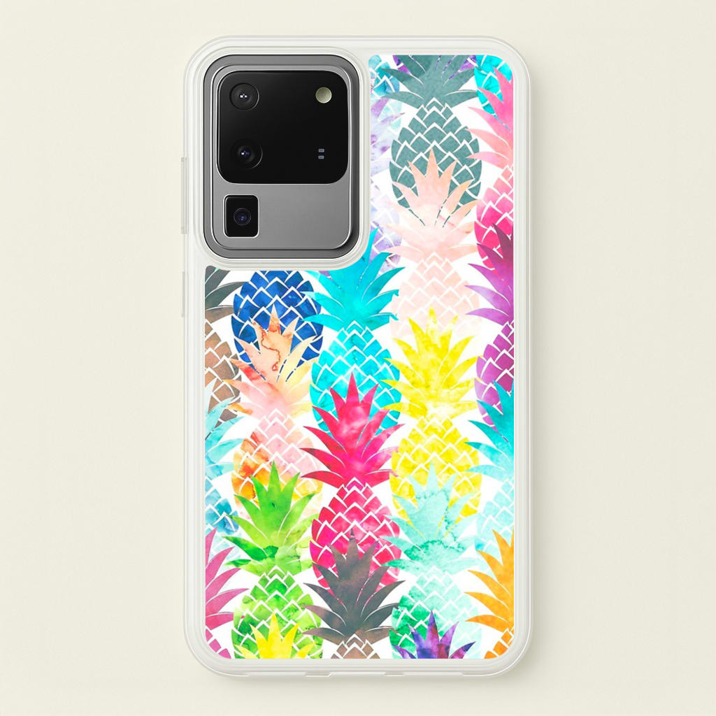Watercolour Pineapple Pattern - Pineapple Phone Case for Galaxy S20 Ultra