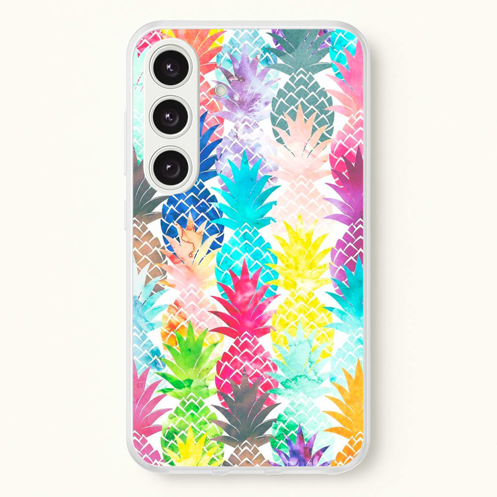 Watercolour Pineapple Pattern - Pineapple Phone Case for Galaxy S25 Plus