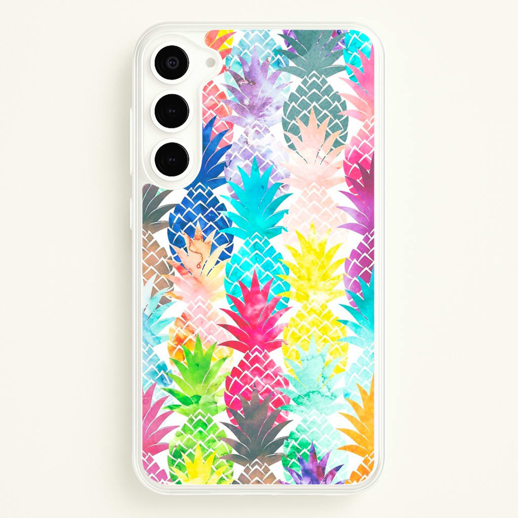 Watercolour Pineapple Pattern - Pineapple Phone Case for Galaxy S23 Plus