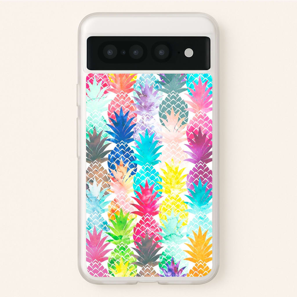 Watercolour Pineapple Pattern - Pineapple Phone Case for Google Pixel 7 Pro