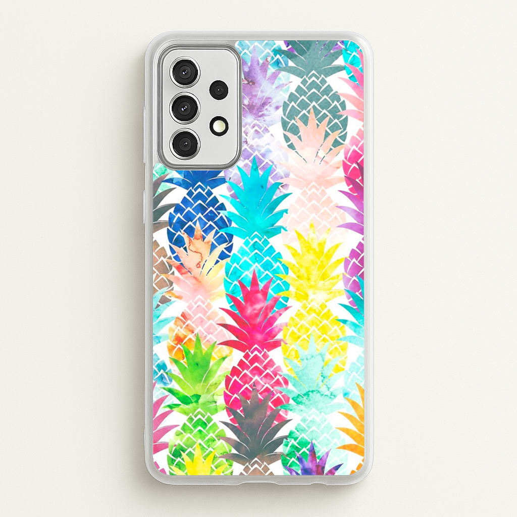 Watercolour Pineapple Pattern - Pineapple Phone Case for Galaxy A52 / A52s