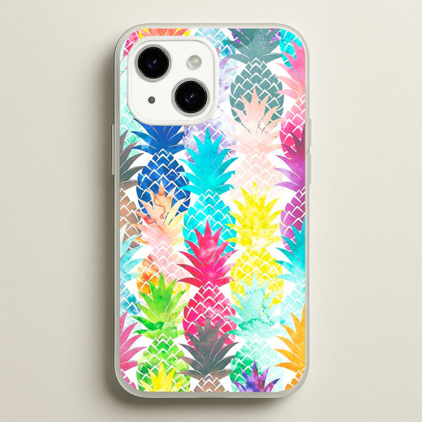 Watercolour Pineapple Pattern - Pineapple Phone Case for iPhone 14