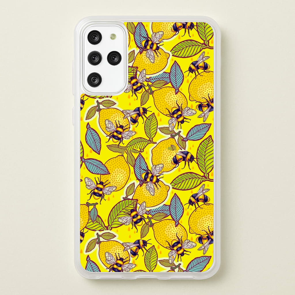 Yellow Lemon and Bee - Floral Phone Case for Galaxy S20 Plus