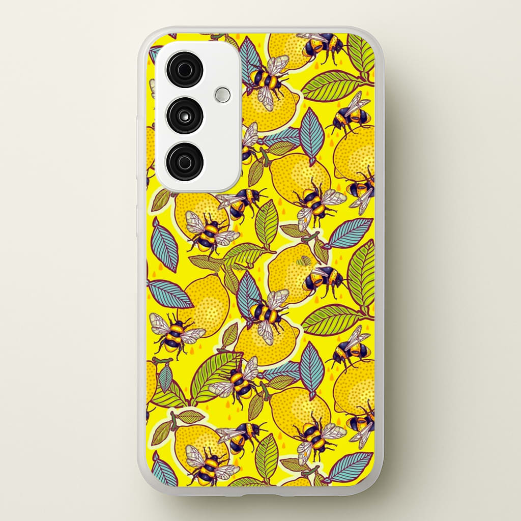 Yellow Lemon and Bee - Floral Phone Case for Galaxy A55