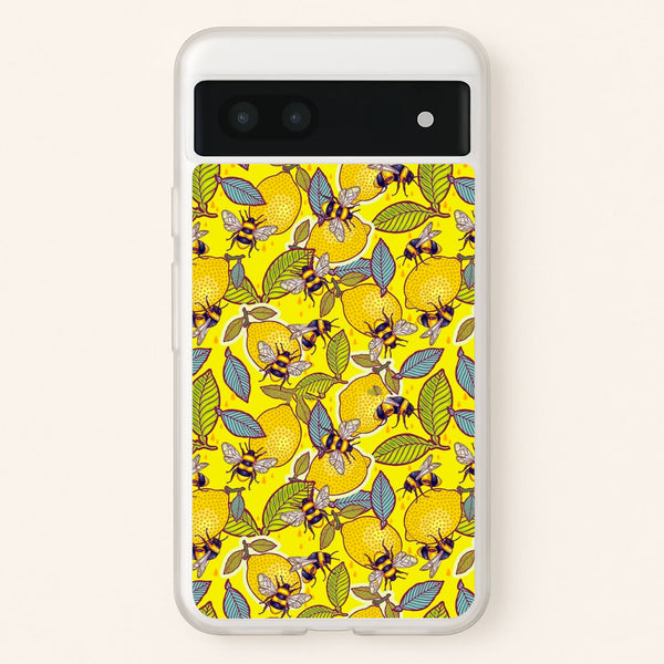 Yellow Lemon and Bee - Floral Phone Case for Google Pixel 6a
