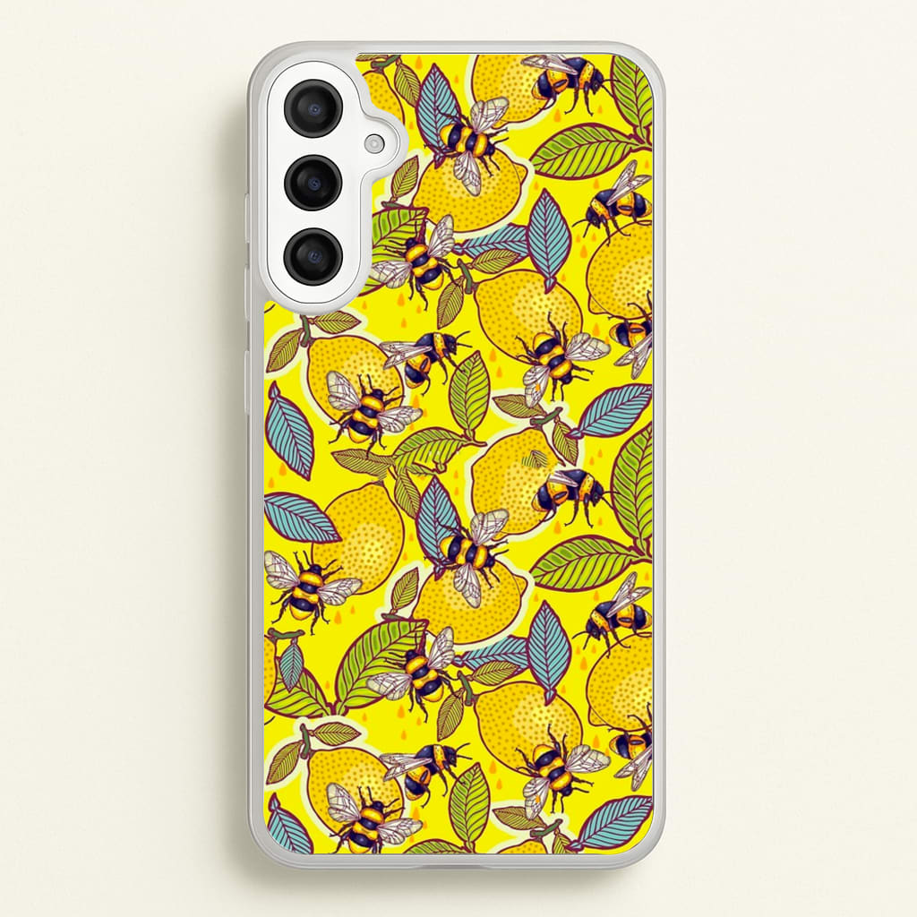 Yellow Lemon and Bee - Floral Phone Case for Galaxy A34
