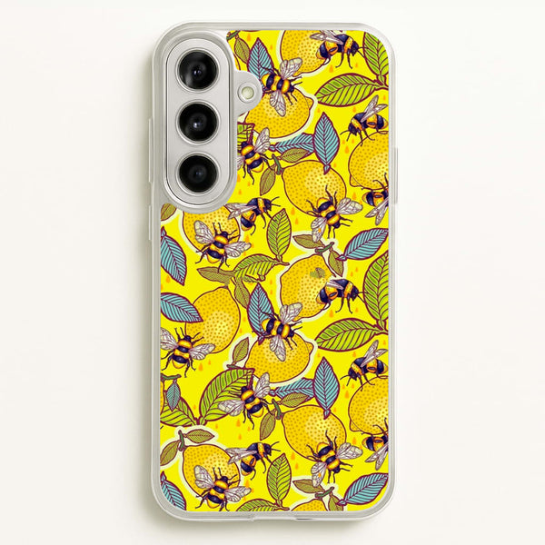 Yellow Lemon and Bee - Floral Phone Case for Galaxy A56