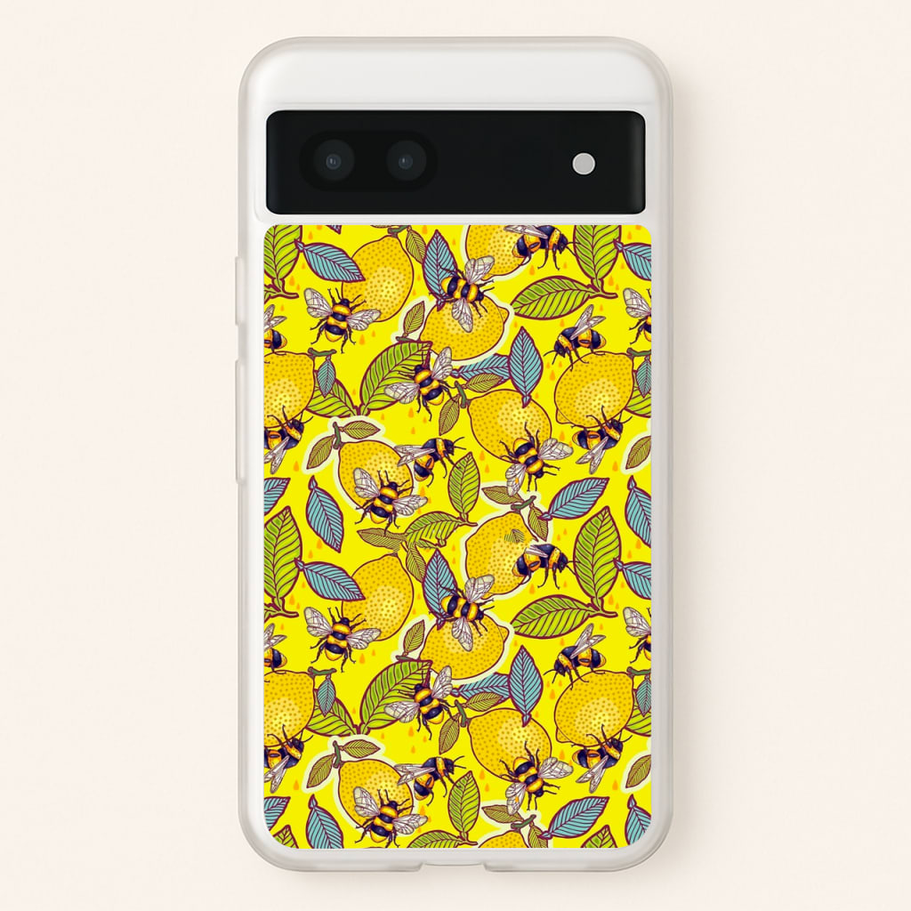 Yellow Lemon and Bee - Floral Phone Case for Google Pixel 7a