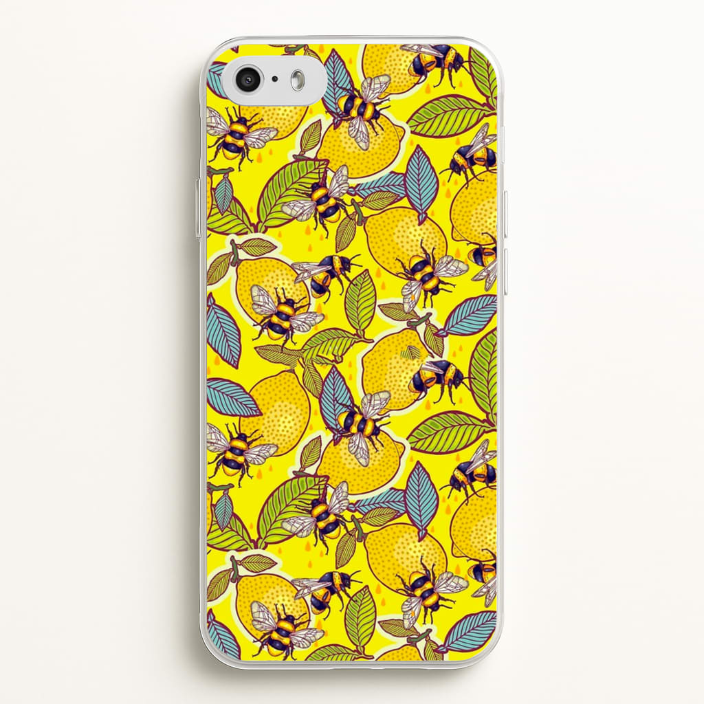 Yellow Lemon and Bee - Floral Phone Case for iPhone 5 / 5s / SE 2016