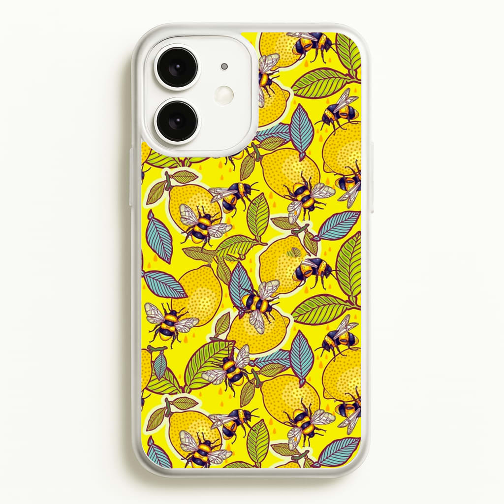 Yellow Lemon and Bee - Floral Phone Case for iPhone 11