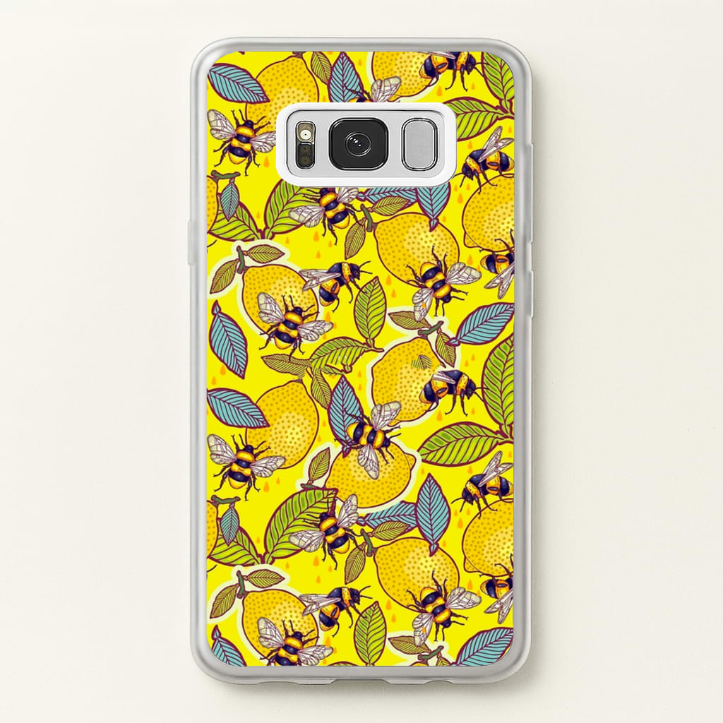 Yellow Lemon and Bee - Floral Phone Case for Galaxy S8