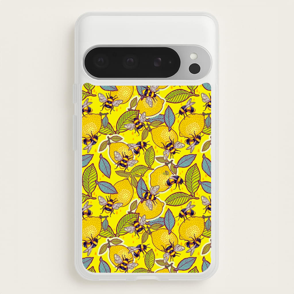 Yellow Lemon and Bee - Floral Phone Case for Google Pixel 9 Pro XL