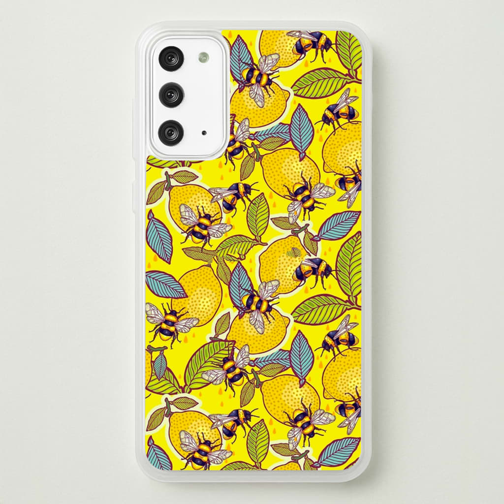 Yellow Lemon and Bee - Floral Phone Case for Galaxy Note 20