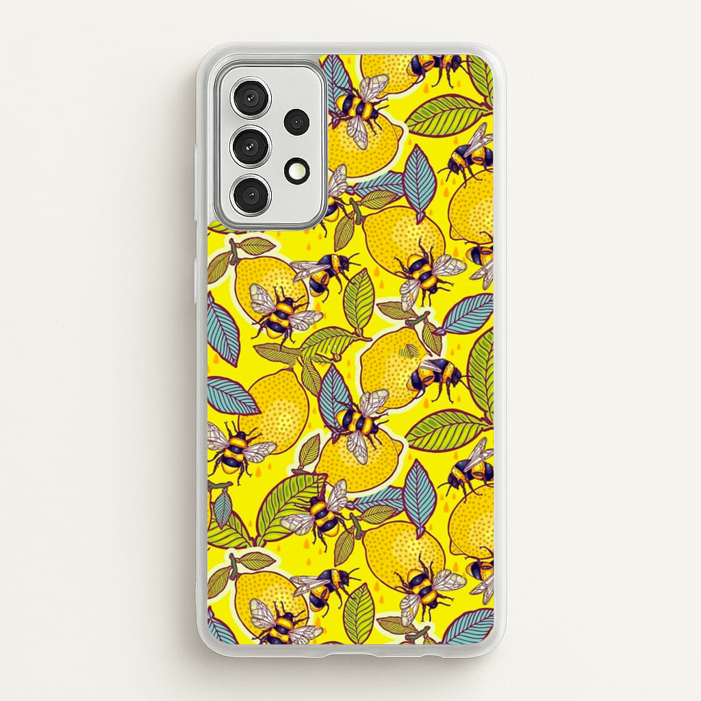 Yellow Lemon and Bee - Floral Phone Case for Galaxy A52 / A52s